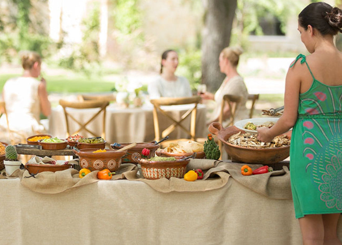 Gourmet entrée display at Goode Co. Catering banquet in Houston