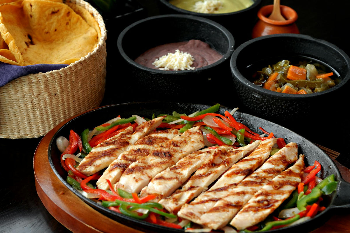 Temporary sample image of grilled chicken fajitas for UX testing