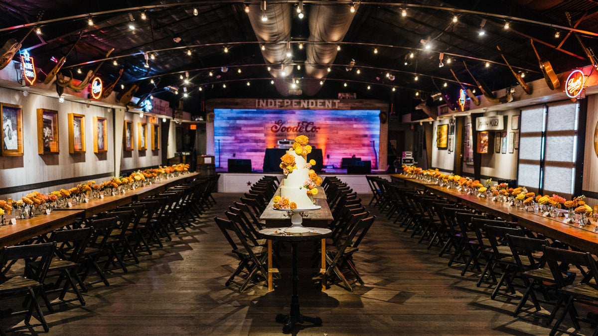 Private dining event space set for a Goode Co. gathering