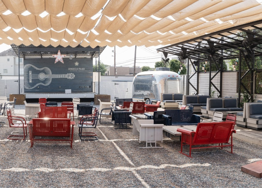 The Backyard outdoor event space at Goode Co. Catering Houston