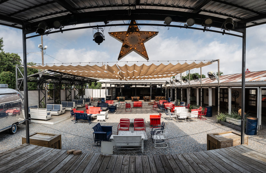 Private event catering by Goode Co. The South Wing Backyard Trellis Fireside Patio