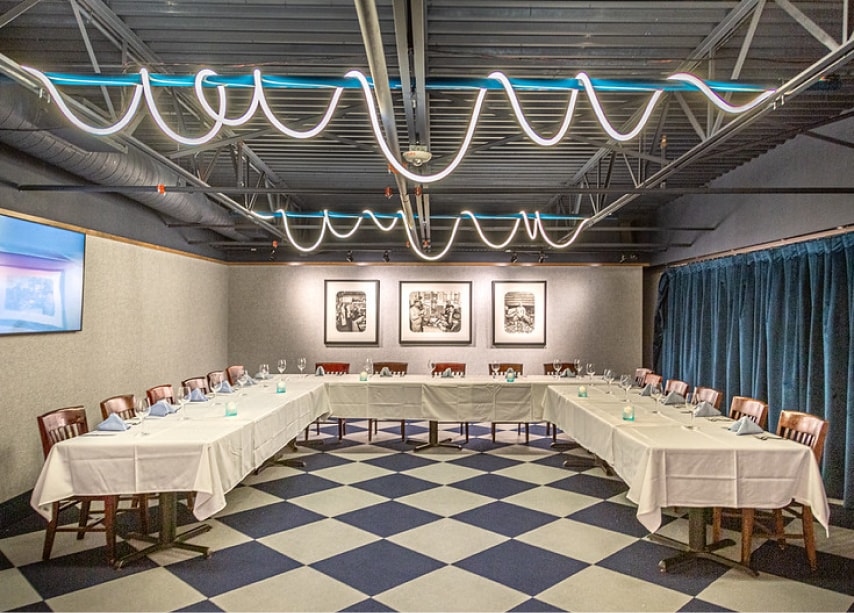 The Brazos Room indoor event space at Goode Co. Catering Houston