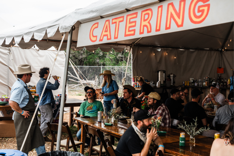 Group of People at the Catering Area of an Event